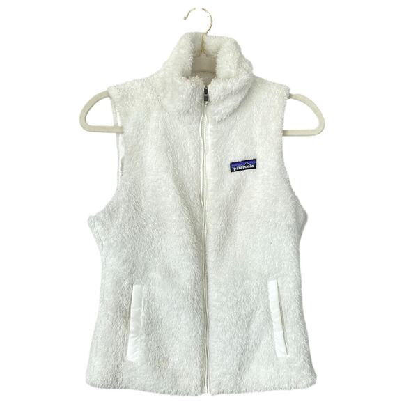 PATAGONIA Women's Los Gatos Vest White Fleece Winter Size Small Pockets - Picture 3 of 8